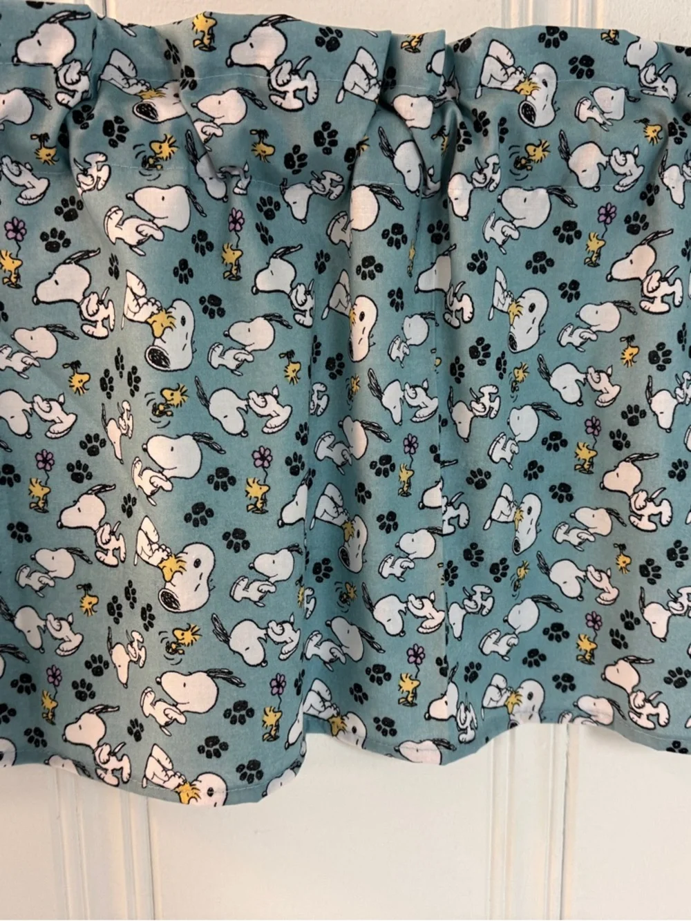 Snoopy & Woodstock Printed Blue Valance